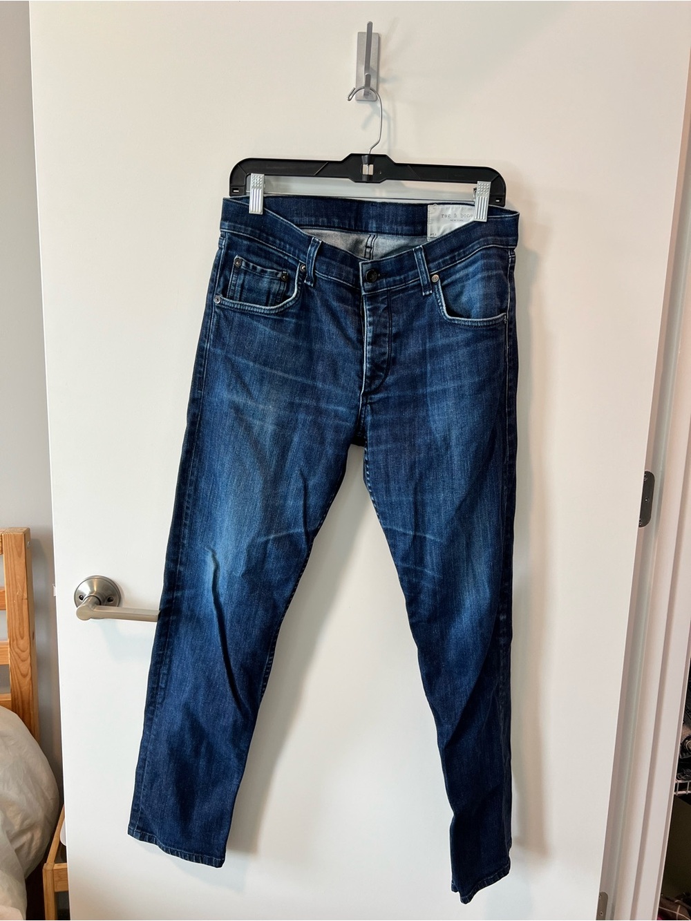 rag & bone Indigo Blue Slim Straight Jeans